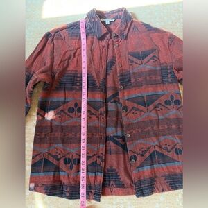 Stylish Women's Button Down Shirt in Maroon and Black